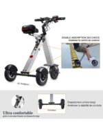 Trottinette électrique MATE 4 à 3 roues, pliable, batterie amovible de 16 kg, tricycle électrique à 3 roues pour PMR ultraléger – Image 28