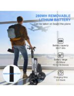 Trottinette électrique MATE 4 à 3 roues, pliable, batterie amovible de 16 kg, tricycle électrique à 3 roues pour PMR ultraléger – Image 4