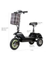 Dimensions des scooters électriques à trois roues pour personnes à mobilité réduite et personnes âgées, 500 watts – Image 10