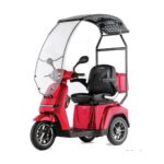 Trottinette électrique Turris Veleco à 3 roues stables, avec capote, adaptée aux personnes âgées et aux personnes à mobilité réduite.
