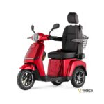 Trottinette électrique à 3 roues Turris Veleco, stable pour les personnes à mobilité réduite et les personnes âgées, avec siège et dossier confortables.