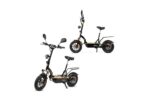 Trottinette électrique Renton 1200 watts avec batterie au lithium, selle et espace pour panier arrière