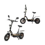 Trottinette électrique Renton 1200 watts avec batterie au lithium, selle et espace pour panier arrière