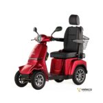 Scooter Veleco Gravis pour personnes à mobilité réduite, seniors et personnes handicapées, avec siège et dossier confortables.