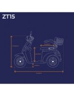 Scooter électrique ZT15 VELECO avec roues de type cyclomoteur pour seniors et personnes handicapées 900 W – Image 15